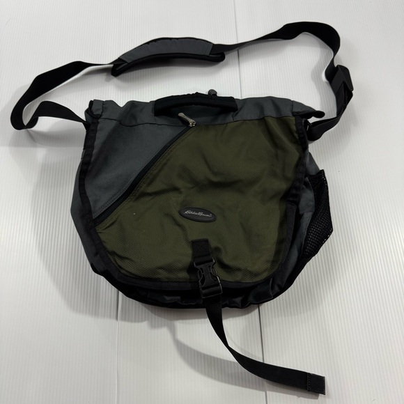11. Eddie Bauer Men's Olive and Charcoal Messenger Bag - Picture 1 of 14